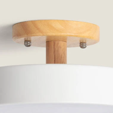 Immagine di Lampada da Soffitto LED 12W Legno e Metallo CCT Selezionabile Whisty