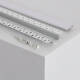 Produkt von Aluminiumprofil mit durchgehender Abdeckung in Gips/Pladur für doppelte LED Streifen bis 20 mm