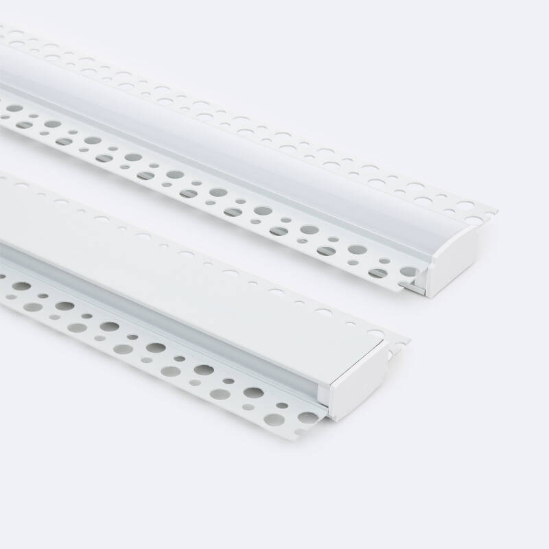 Bild von Aluminiumprofil Gipseinbau für LED Streifen bis 20mm mit durchgehender Abdeckung