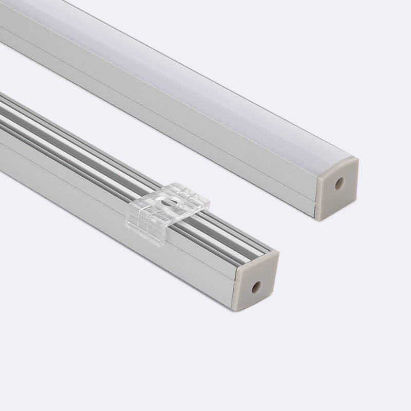 Immagine di Profilo in Alluminio da Superficie con Coperchio Continuo per Striscia LED fino a 13mm