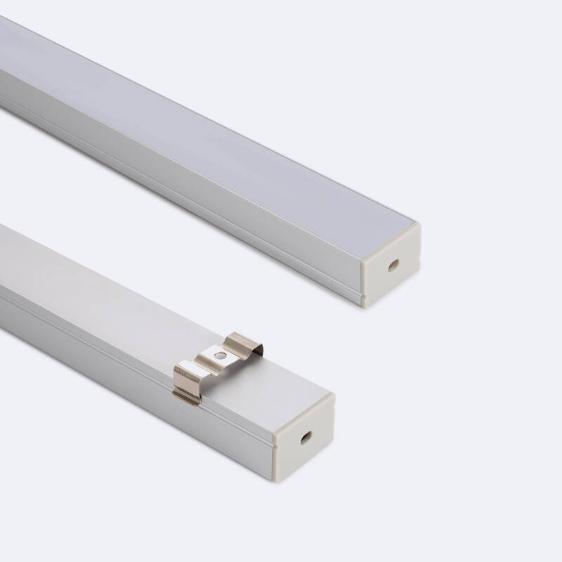 Image of Surface Mounted Aluminium Profile with Continuous Cover for LED Strip up to 22mm
