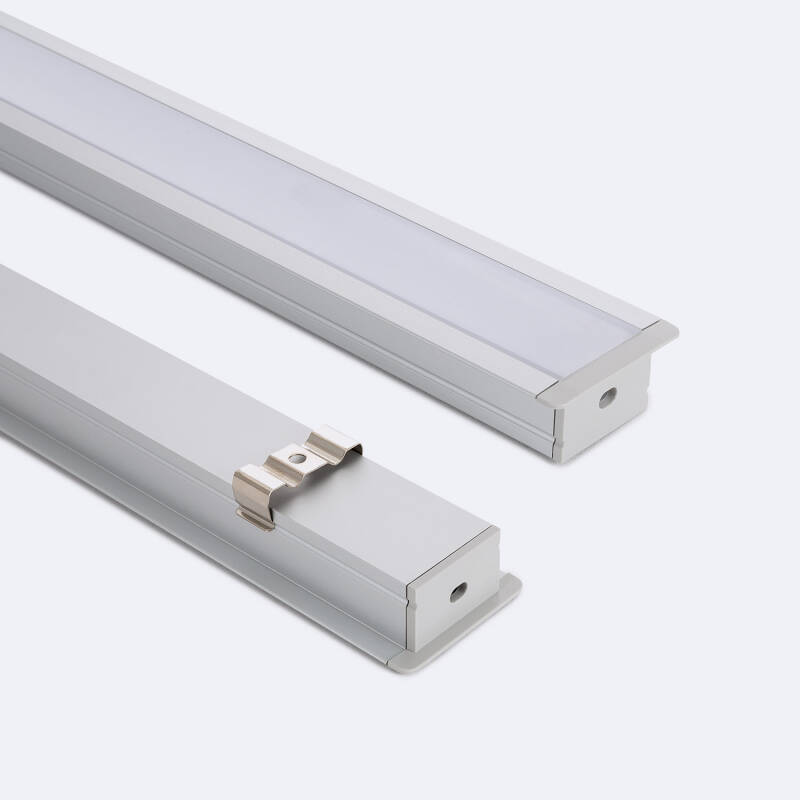 Image of Recessed Aluminium Profile with Continuous Cover for LED Strip up to 25mm 