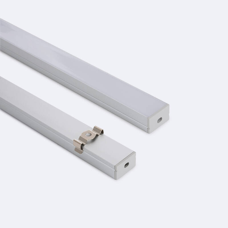 Image de Profilé Aluminium en Saillie avec Capot Continu pour Ruban LED jusqu'à 20 mm