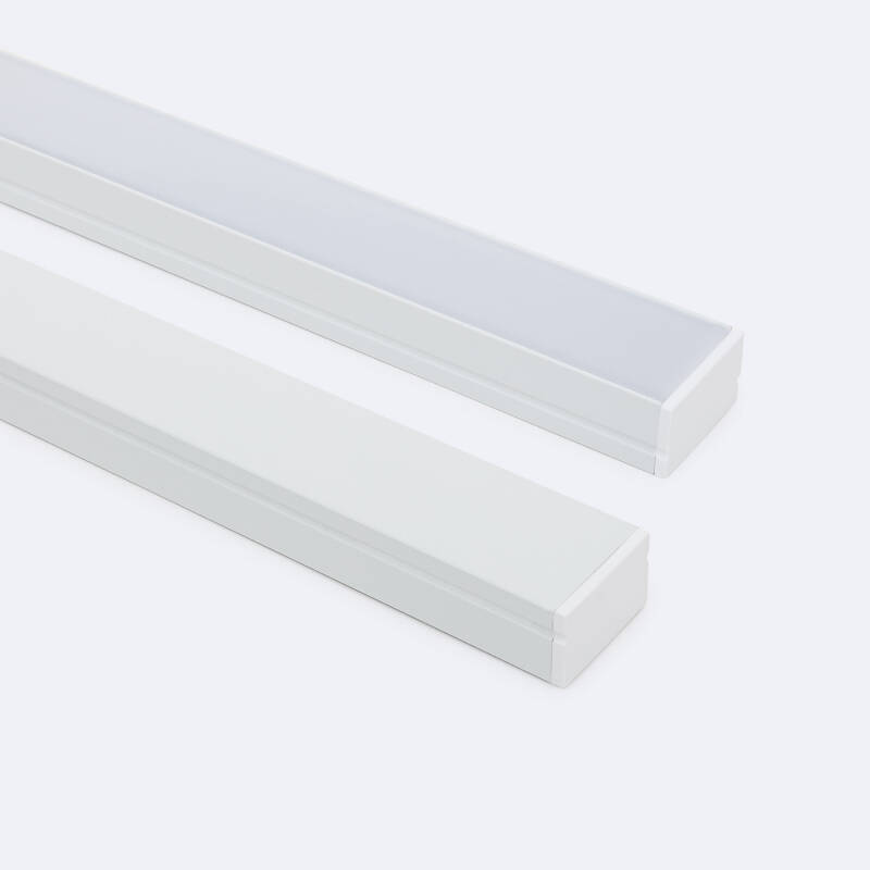 Bild von Aluminiumprofil Aufbau für LED Streifen bis 20 mm mit durchgehender Abdeckung