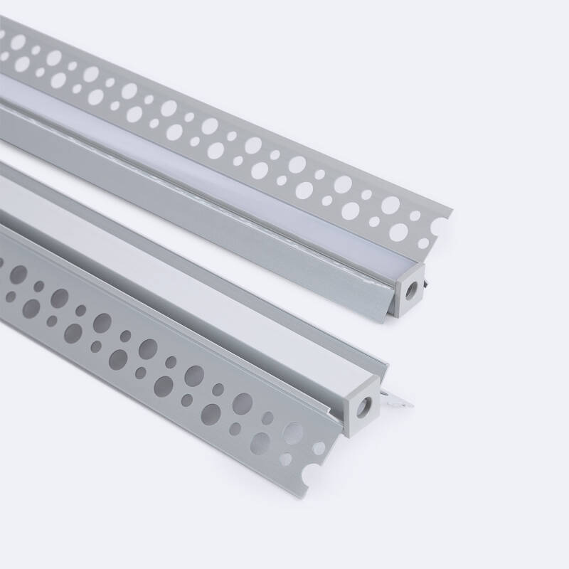 Image de Profilé Aluminium Intégration Plâtre/Placo Angle Intérieur Rubans LED jusqu'à 9 mm