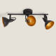 Image de Plafonnier Orientable Aluminium Emer 3 Spots Noir