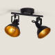Image de Plafonnier Orientable Aluminium Emer 2 Spots Noir
