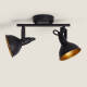 Image de Plafonnier Orientable Aluminium Emer 2 Spots Noir