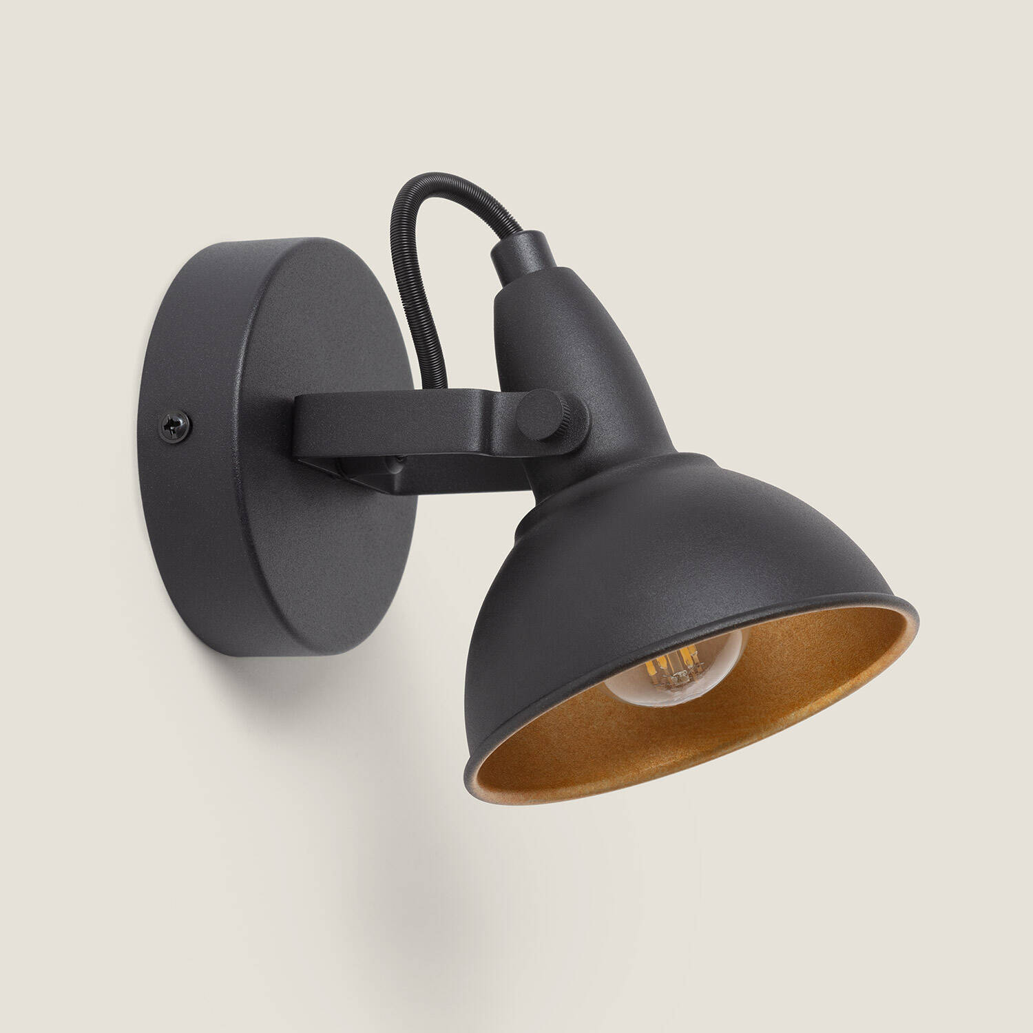 Lampa Ścienna Nastawna Aluminiowa 1 Reflektor Emer Czarna