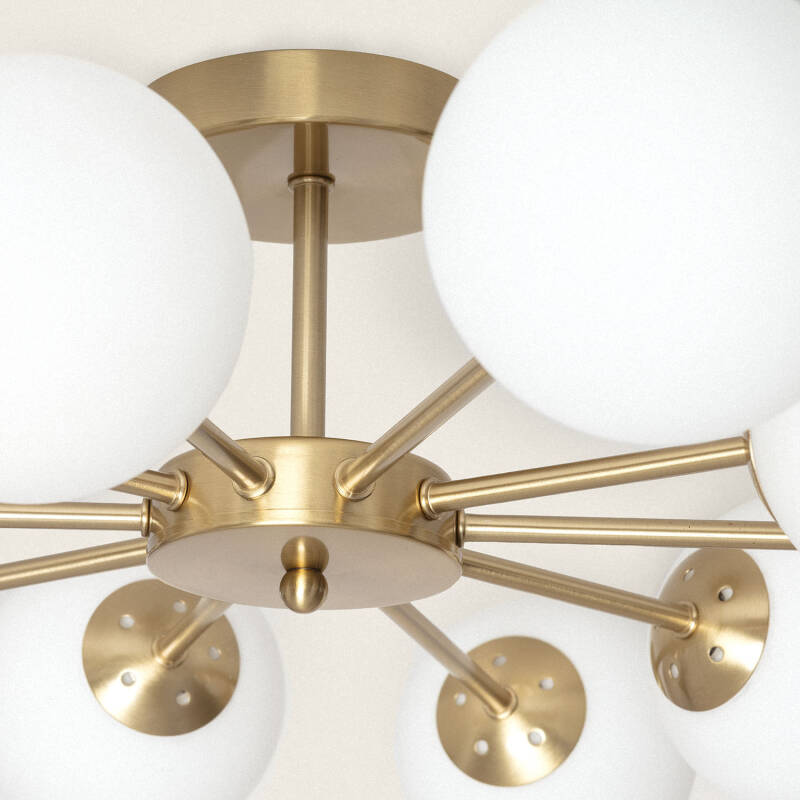Bild von Deckenleuchte Metall und Glas Moonlight Brass 10 Spots