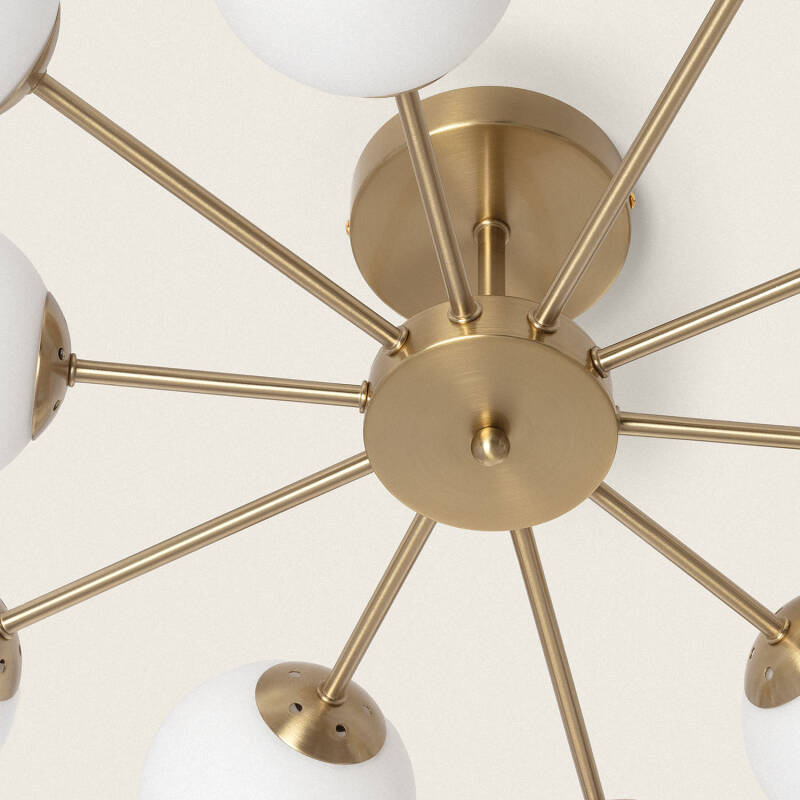Bild von Deckenleuchte Metall und Glas Moonlight Brass 10 Spots
