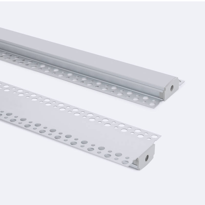 Bild von Aluminiumprofil Integrierung in Gips/Pladur mit durchgehender Abdeckung für LED Streifen bis 20 mm