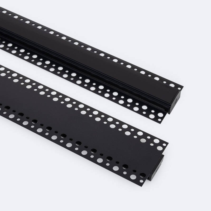 Immagine di Profilo in Alluminio Integrazione Cartongesso con Coperchio Continuo per Striscia LED fino a 20mm