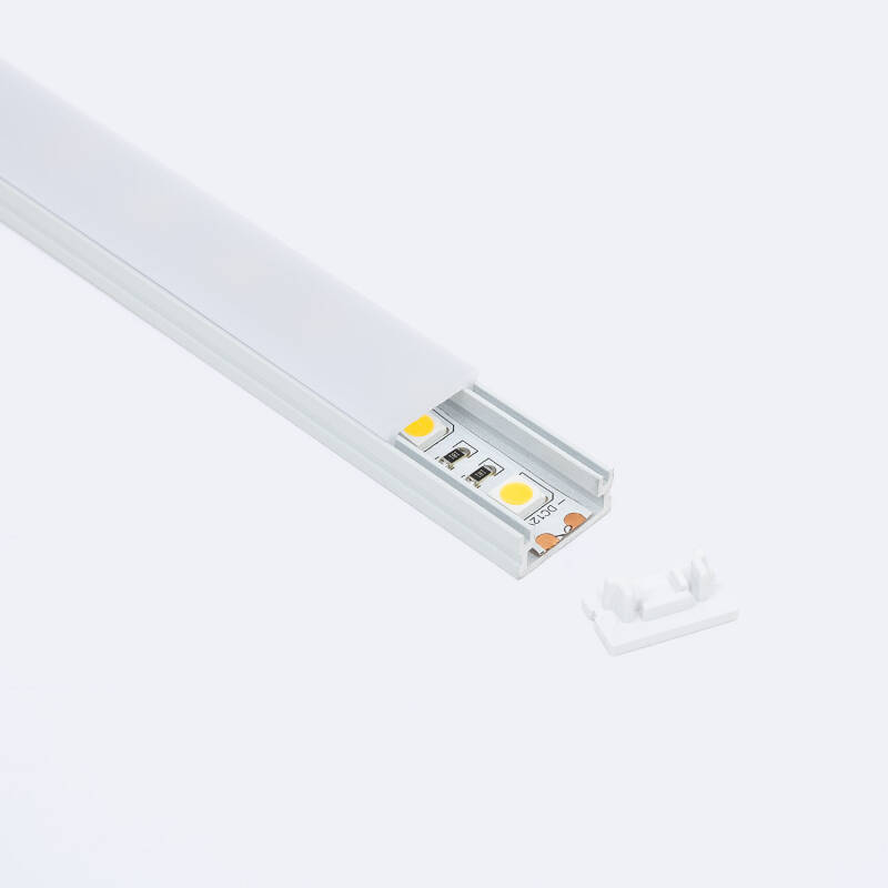 Bild von Aluminiumprofil Flach Oberfläche 2m für LED Streifen bis 10 mm
