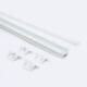 Bild von Aluminiumprofil Einbau mit Clips und durchgehender Abdeckung für LED Streifen bis 12 mm mit durchgehender Abdeckung