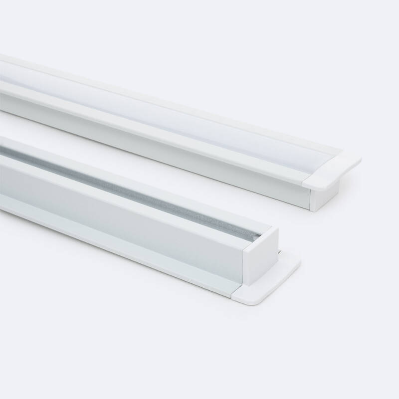 Bild von Aluminiumprofil Einbau mit Clips und durchgehender Abdeckung für LED Streifen bis 12 mm mit durchgehender Abdeckung