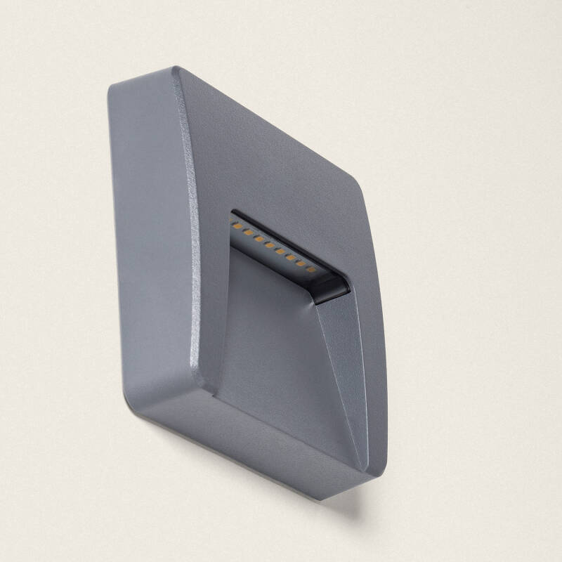 Afbeelding van Wandlamp Outdoor Led 3W Opbouw Vierkant Zwart Dag