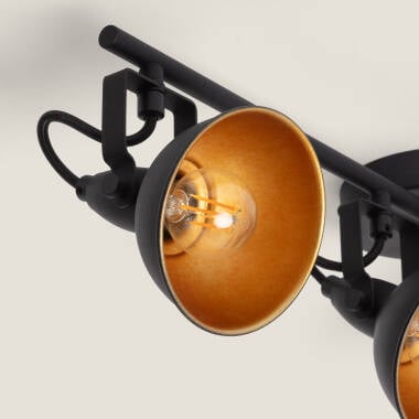 Image de Plafonnier Orientable Métal 4 Spots Noir Emer 