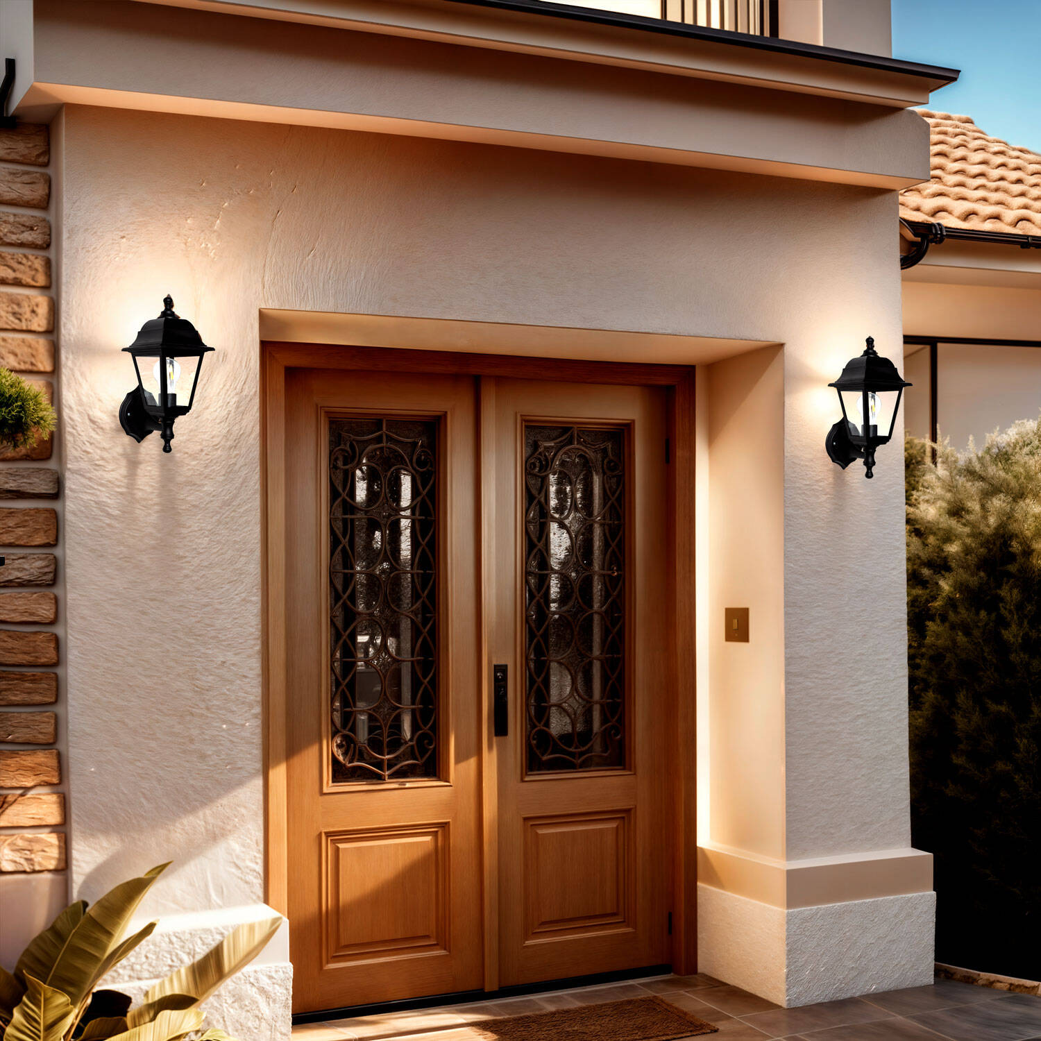 Lampa Ścienna Zewnętrzna Sennen Czarna  - widok prezentacyjny