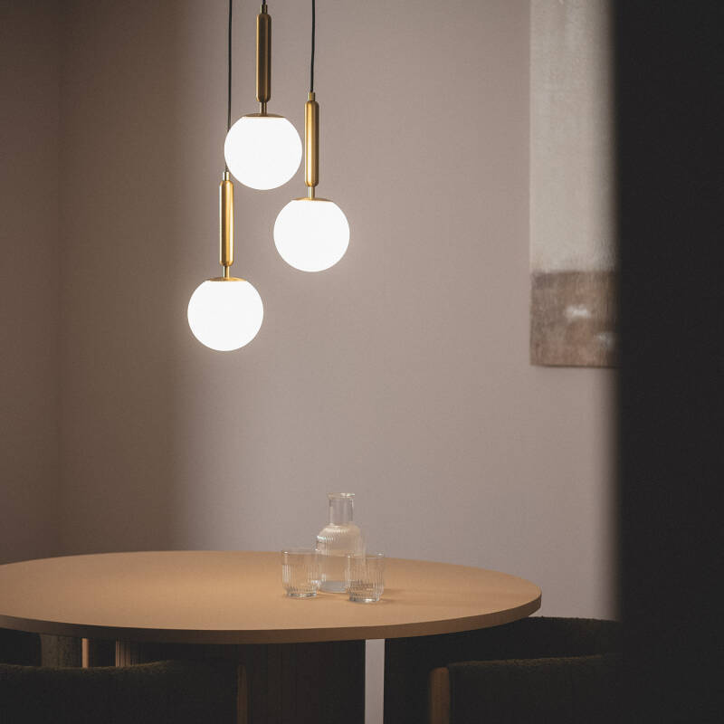 LEDKIA LIGHTING Lampada A Sospensione In Legno E Vetro, Design Elegante, Regolabile, Per Cucina/soggiorno, E27 (lampadina Non Inclusa)