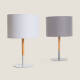 Image de Lampe à Poser Métal et Bois Silinda WiFi avec Variateur