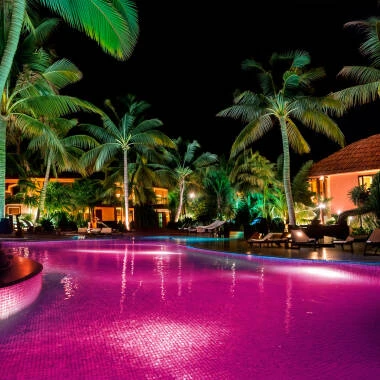 Image of 12V DC Surface Mounted 20W Stainless Steel Submersible RGBW LED Pool Light IP68