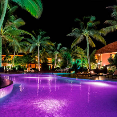 Image of 12V DC Surface Mounted 20W Stainless Steel Submersible RGBW XtraPool LED Pool Light IP68