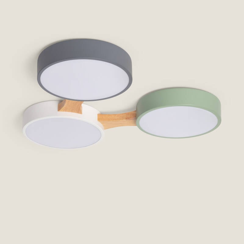 Afbeelding van LED Plafondlamp 30W Hout en Aluminium CCT Selecteerbaar Sams
