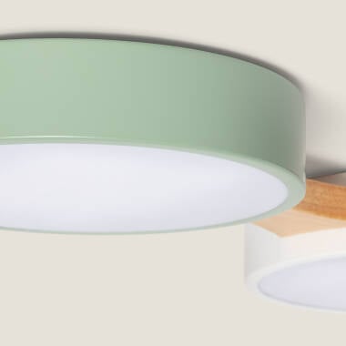 Afbeelding van LED Plafondlamp 30W Hout en Aluminium CCT Selecteerbaar Sams