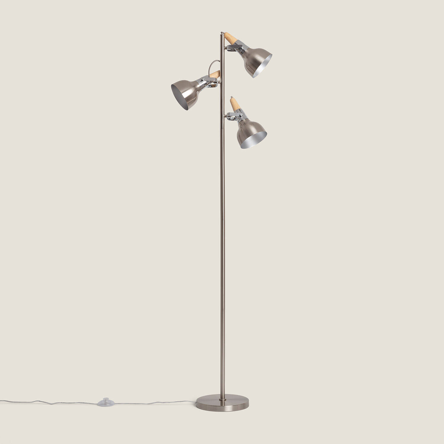 Lampa Podłogowa Emer 3 Reflektory Srebrna - widok 3