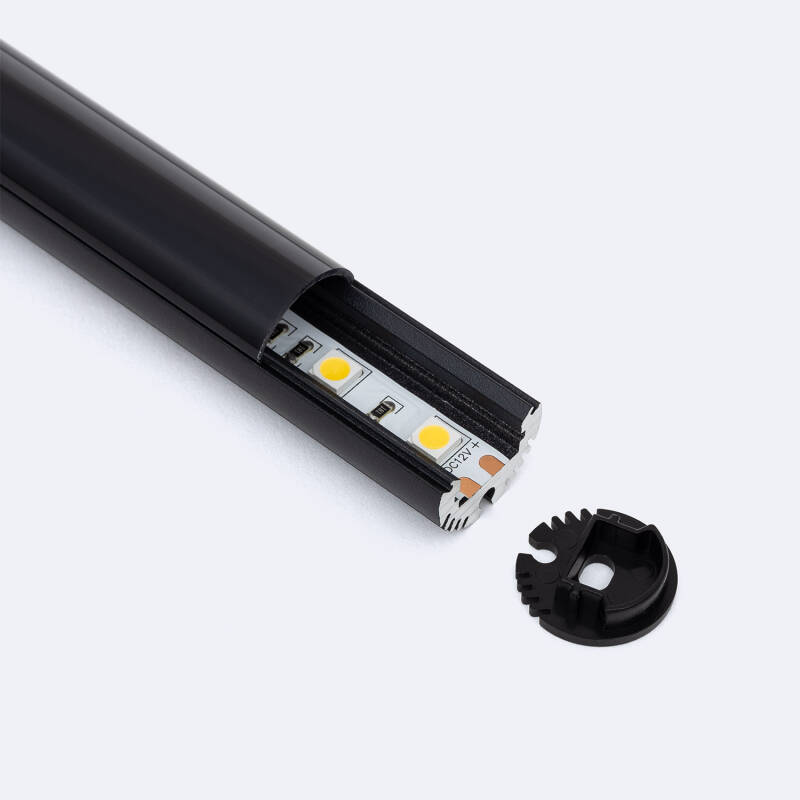 Bild von Aluminiumprofil Rund Hängend und für Oberfläche 2 für LED Streifen bis 11mm