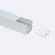 Bild von Aluminiumprofil Aufbau mit eingebauter Befestigung durch Clips für LED Streifen bis 24 mm mit durchgehender Abdeckung
