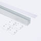 Bild von Aluminiumprofil Aufbau mit eingebauter Befestigung durch Clips für LED Streifen bis 24 mm mit durchgehender Abdeckung