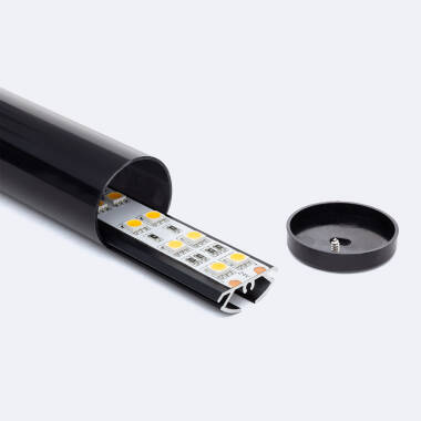 Profilé Aluminium Rond de 2m pour Ruban LED jusqu'à 16 mm