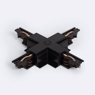 Verbinder Typ X für 3-Phasenstromschiene DALI Track Einbau Aluminium