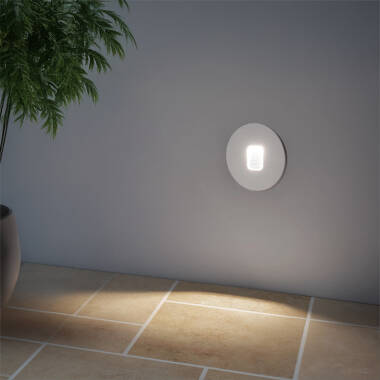 Immagine di Segnapasso da Esterno LED 2W Circolare Alluminio Bianco Grasset