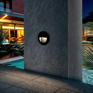 Immagine di Segnapasso da Esterno LED 3W da Incasso Circolare Nero Olite