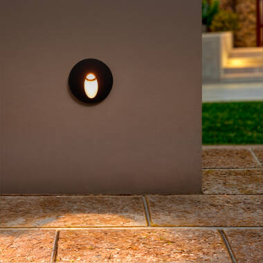 Immagine di Segnapasso per Esterni LED 3W da Incasso a Parete Circolare Grigio Boiler
