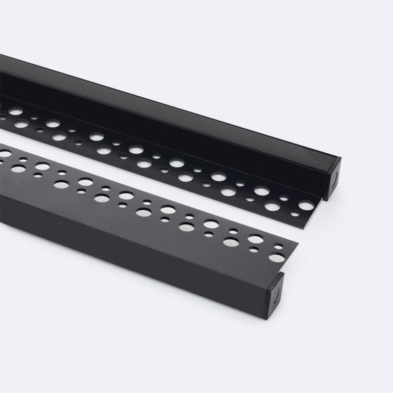Image of Aluminium Recessed Plaster/Plasterboard Profile with Continuous Cover for LED Strip up to 8mm