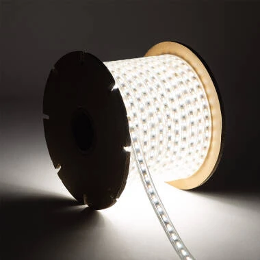 Ruban LED CCT 220V 120 LED/m BOBINE 50m 10W/m 900lm/m Largeur 14mm Coupe 100cm IP65