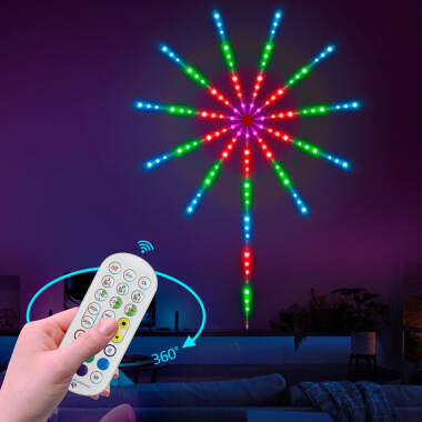 LED-Streifen Digital Spi RGBic Set mit Feuerwerkseffekt mit Steuerung über App oder Fernbedienung