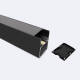 Bild von Aluminiumprofil Sixe Oberfläche und Aufhängung mit durchgehender Abdeckung für LED Streifen bis 22mm