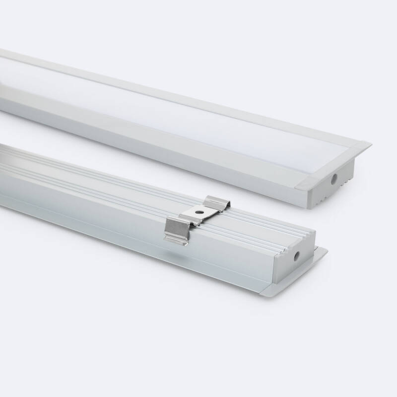 Bild von Aluminiumprofil Einbau für LED Streifen bis 31 mm mit durchgehender Abdeckung