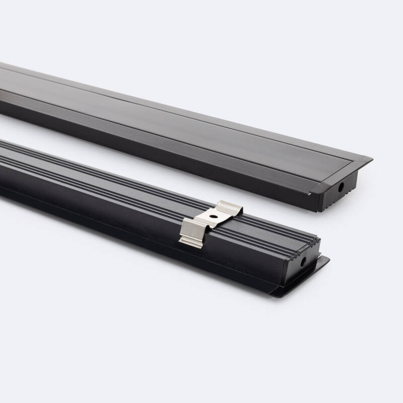 Bild von Aluminiumprofil Einbau für LED Streifen bis 31 mm mit durchgehender Abdeckung