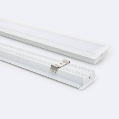 Profilé Aluminium Encastré avec Capot Continu pour Ruban LED jusqu'à 31 mm
