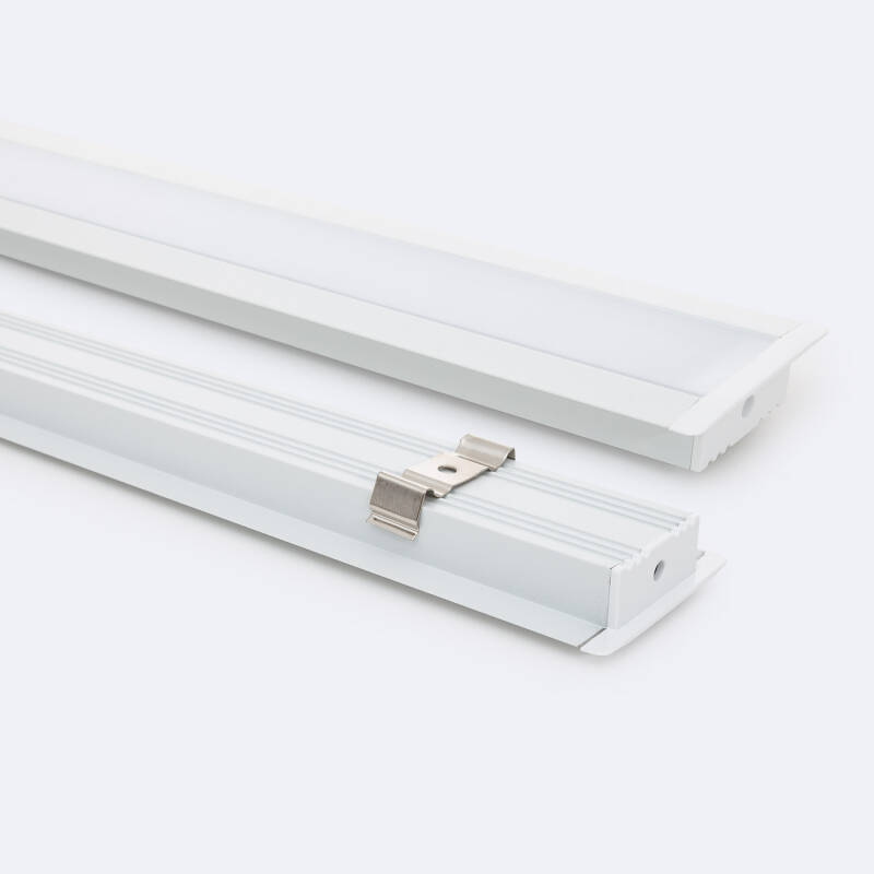 Image de Profilé Aluminium Encastré avec Capot Continu pour Ruban LED jusqu'à 31 mm