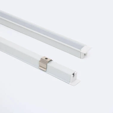 Profilé Aluminium Encastré avec inclinaison 30º 2 m pour Rubans LED jusqu'à 6 mm