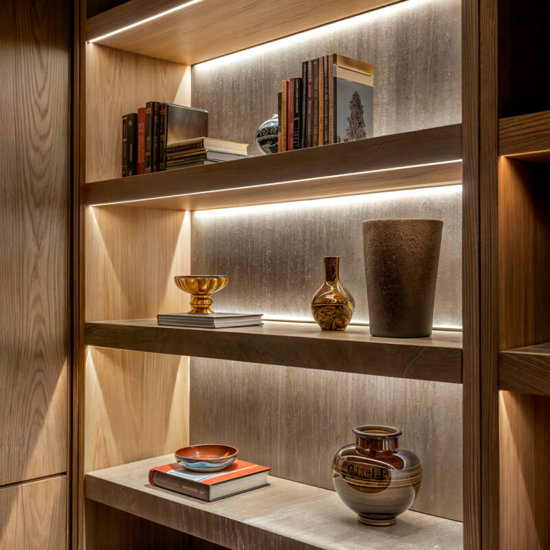 Immagine di Profilo in Alluminio da Incasso con Copertura Continua per strisce LED fino a 12 mm