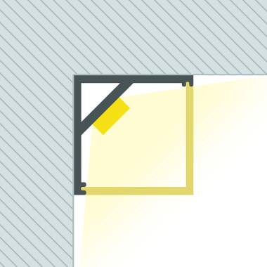 Aluminium driehoekig hoekprofiel 2m voor LED Strip tot 10mm