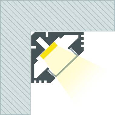 Profilo in Alluminio da Superficie Angolo 2m per Striscia LED fino a 11 mm